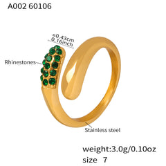 Colored Stone Crossed Open Ring