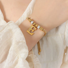 18K Gold-Plated Initial Charm Bracelet