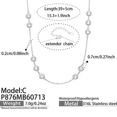 18K Gold-Plated Round Cubic Zirconia Necklace Collection