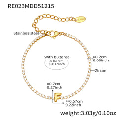 Cubic Zirconia Initial Chain Bracelet