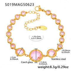 Faceted Stone Accent Anklet