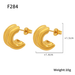 18K Gold-Plated Double Curve Hoop Earrings