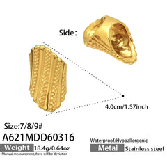 18K Gold-Plated Textured Statement Ring Collection