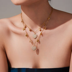 18K Gold-Plated Heart Charm Y-Necklace