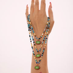 Colorful Natural Stone Evil Eye Necklace