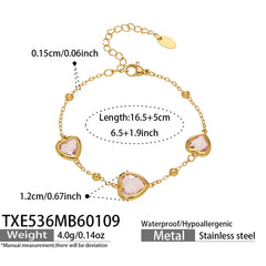 18K Gold-Plated Heart Glass Accent Jewelry