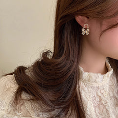 Marielle Vintage-Inspired Pearl Bow Stud Earrings