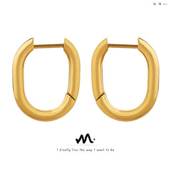 18K Gold-Plated & Silver-Tone Rounded U-Hoops
