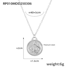 Zodiac Coin Pendant Necklace