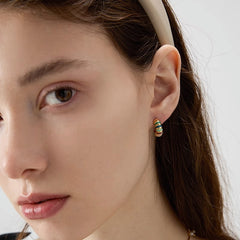 Daphne Enamel Hoop Earrings