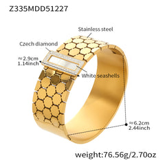Cubic Zirconia Wide Geometric Bangle Designs