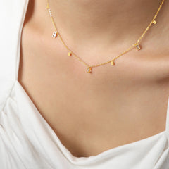 Rectangular Cubic Zirconia Accent Necklace