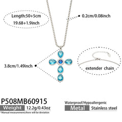Cubic Zirconia Cross Necklace or Pendant