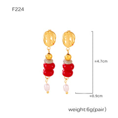 Natural Stone Bead Drop Earring Designs