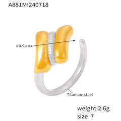 18K Gold-Plated Sculptural Open Ring