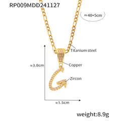 Cubic Zirconia Script Initial Pendant Necklace