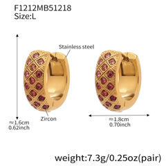 18K Gold-Plated Color Cubic Zirconia Hoop Designs