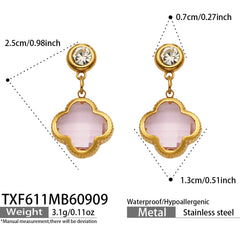 Color Glass Four-Petal Flower Jewelry