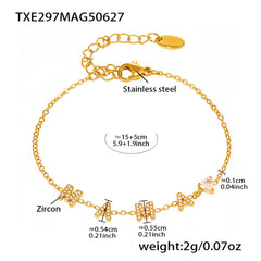 18K Gold-Plated Cubic Zirconia MAMA Necklace or Bracelet