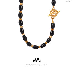Black Agate Toggle Necklace
