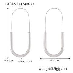 18K Gold-Plated Paperclip-Shape Drop Earrings