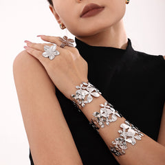 Floral Open Cuff Bracelet