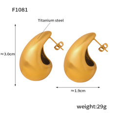 18K Gold-Plated Sculptural Teardrop Earring Designs