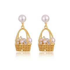 Nicolette Vintage-Inspired Pearl Pavé Stud Earrings No. 154555