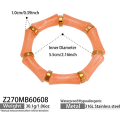 Color Resin Bamboo-Style Bangle