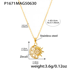 Celestial Cubic Zirconia Necklace and Layering Chains