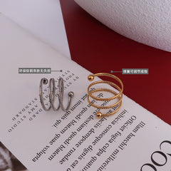 Gold-Tone Double Coil Open Ring