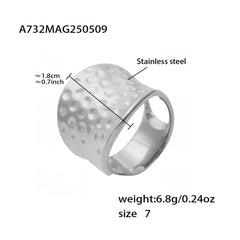 18K Gold-Plated Hammered Wide Ring