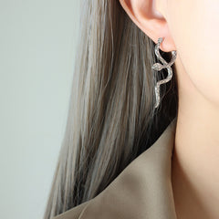 Coiled Snake Statement Hoop Earrings