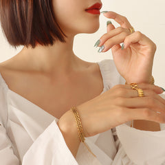 18K Gold-Plated Multi-Row Mesh Chain Bracelet