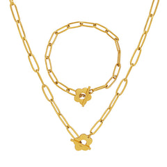 Flower Toggle Chain Necklace or Bracelet