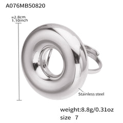 18K Gold-Plated Hollow Circle Open Ring