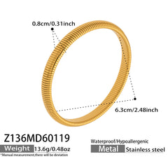 18K Gold-Plated Ribbed Flexible Bracelet