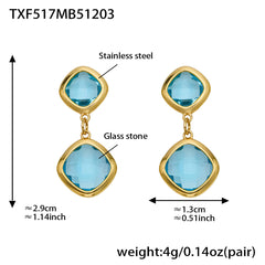 18K Gold-Plated Faceted Glass Accent Jewelry