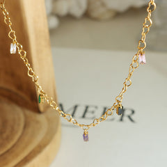 Colorful Glass Accent Chain Bracelet