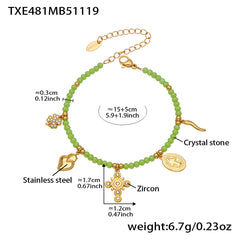 Natural Stone Charm Necklace & Bracelet
