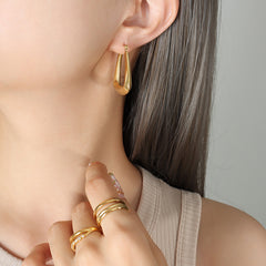 18K Gold-Plated & Silver-Tone Sculptural U-Hoops