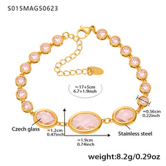 Faceted Stone Accent Anklet