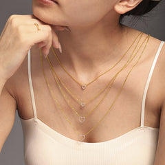 Layered Open Heart Necklace