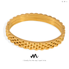 Textured Linked Bangle Bracelet