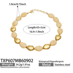 Oval Color Resin Necklace and Bracelet