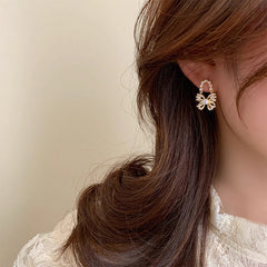 Marielle Vintage-Inspired Pearl Bow Stud Earrings