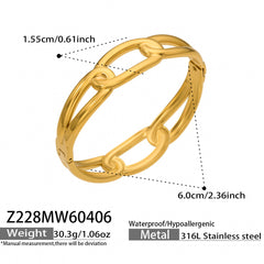Sculptural Geometric Bangle Bracelet