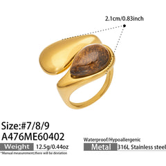 18K Gold-Plated Enamel & Stone-Accent Rings