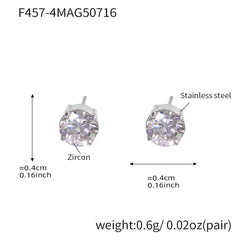 Round Cubic Zirconia Stud Earrings