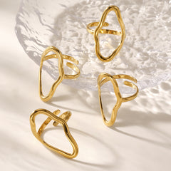 Open Geometric Stainless Steel Ring